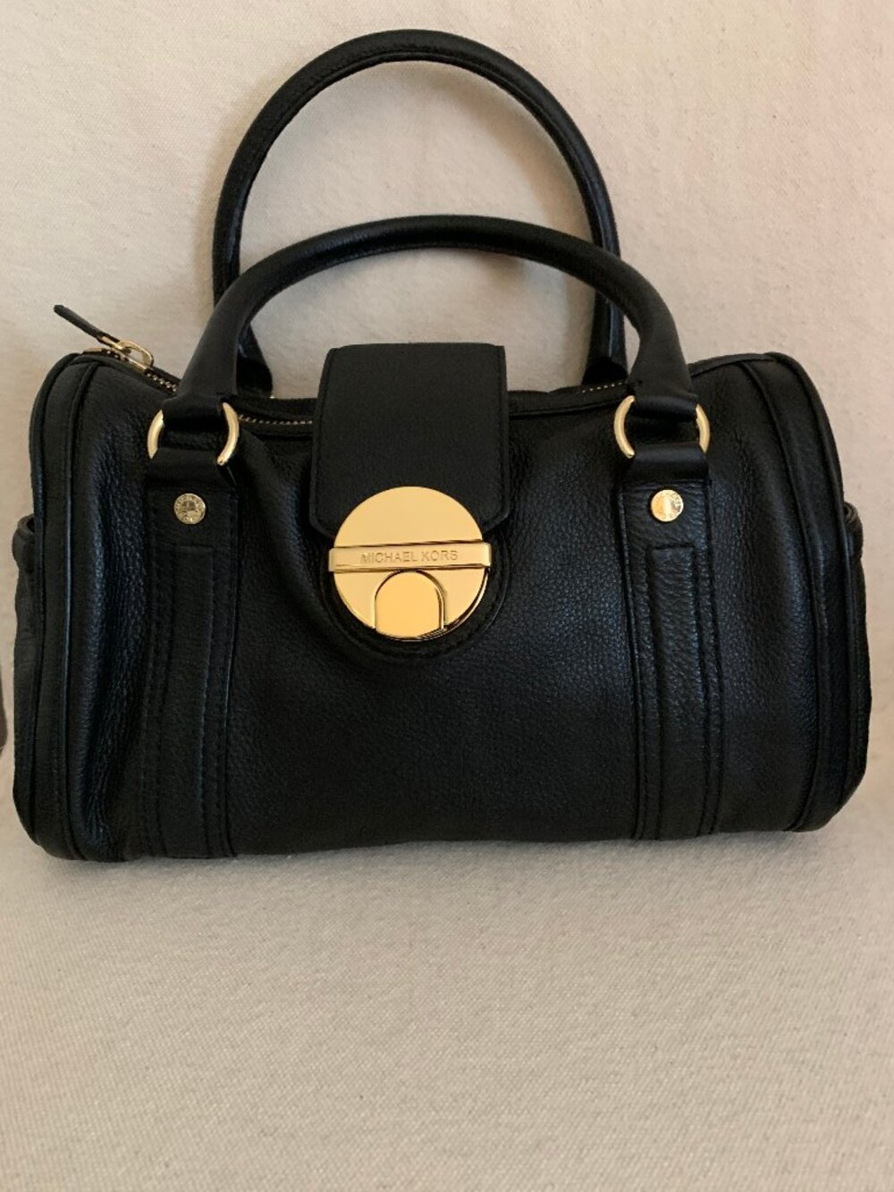 Michael Kors black pebbled leather boston bag Y2K - Picture 3 of 14